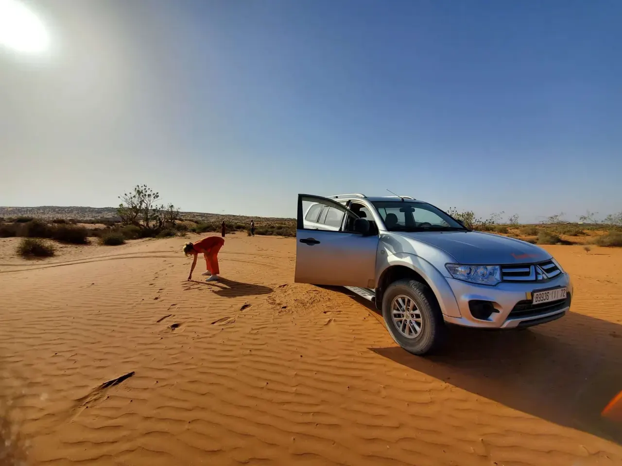 4x4 in the golden sand dunes of the Mini Sahara south of Agadir, Morocco