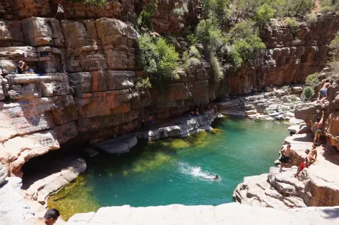 The palm-filled pools of Paradise Valley, one of the Agadir day trips we run